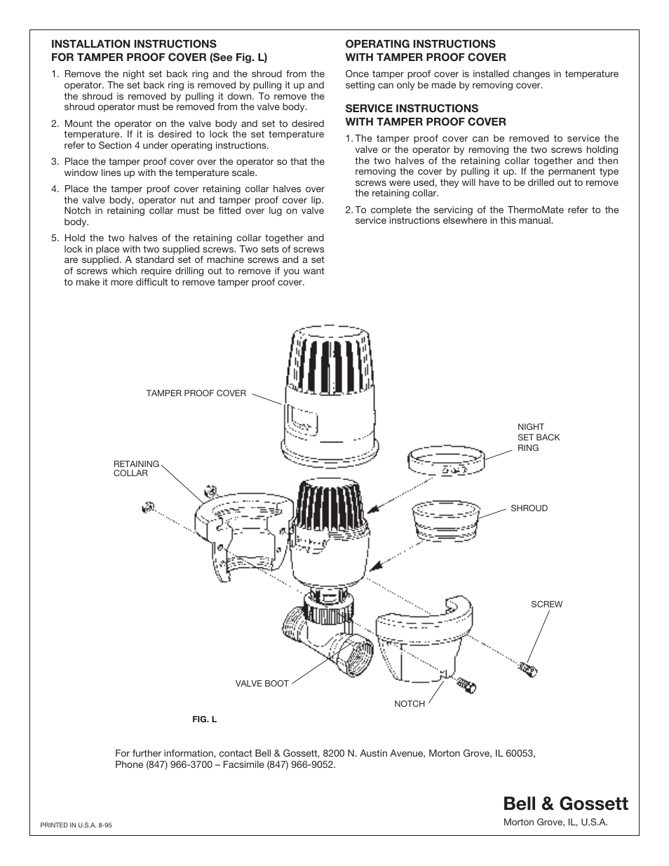 Bell & gossett | Bell & Gossett V02300D ThermoMate Thermostatic Control Valves User Manual | Page 4 / 4