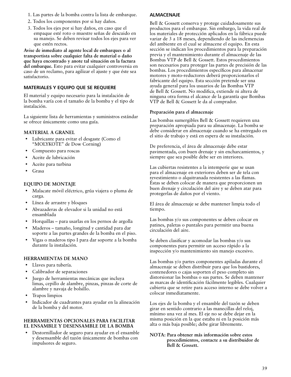 Xylem VTP2006 Series VTP – Vertical Turbine Pumps User Manual | Page 39 / 70