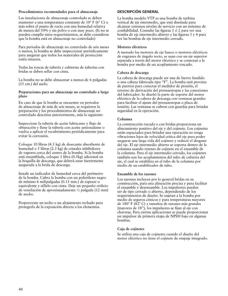 Xylem VTP2006 Series VTP – Vertical Turbine Pumps User Manual | Page 40 / 70
