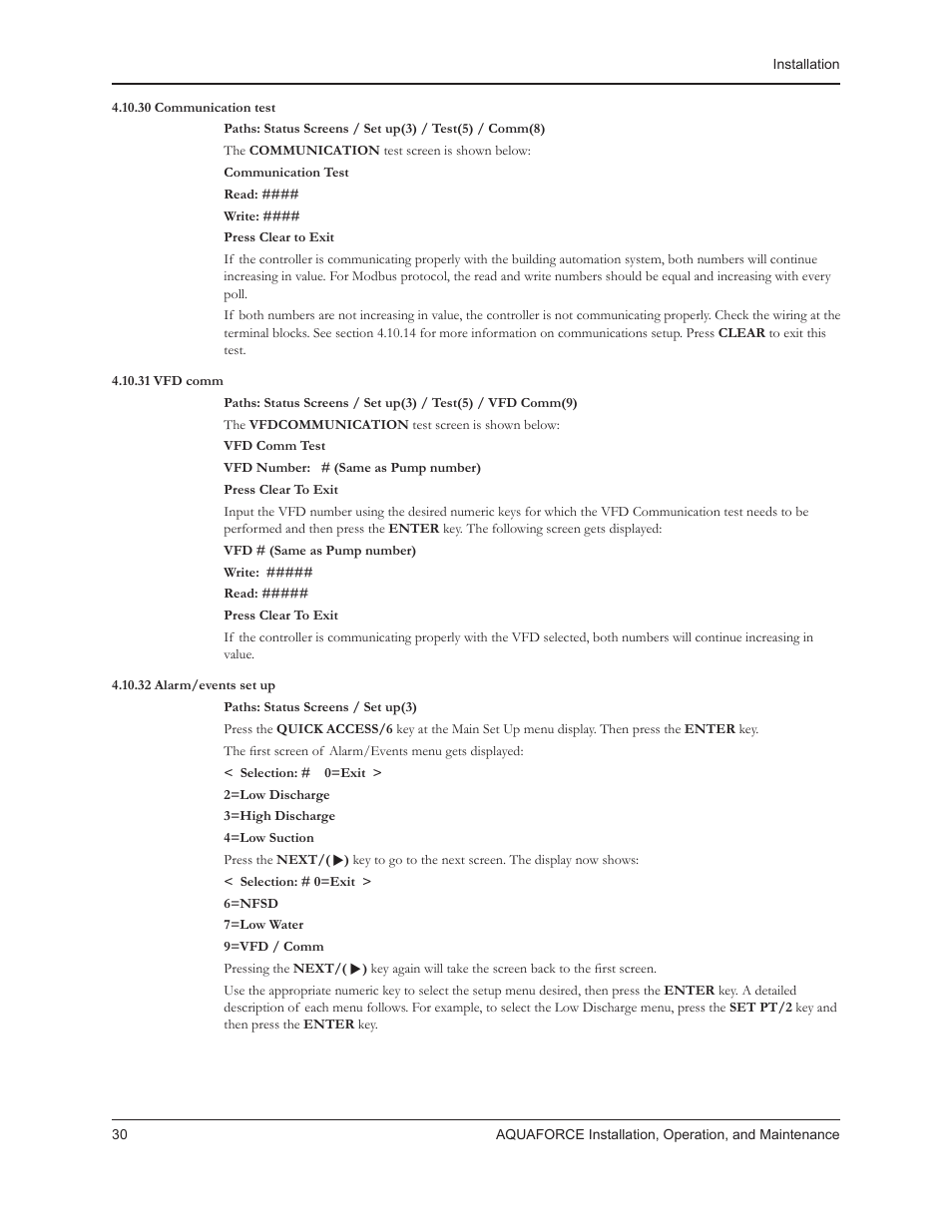 Xylem 10 001 262R5 AquaForce Pump Controller User Manual | Page 36 / 64