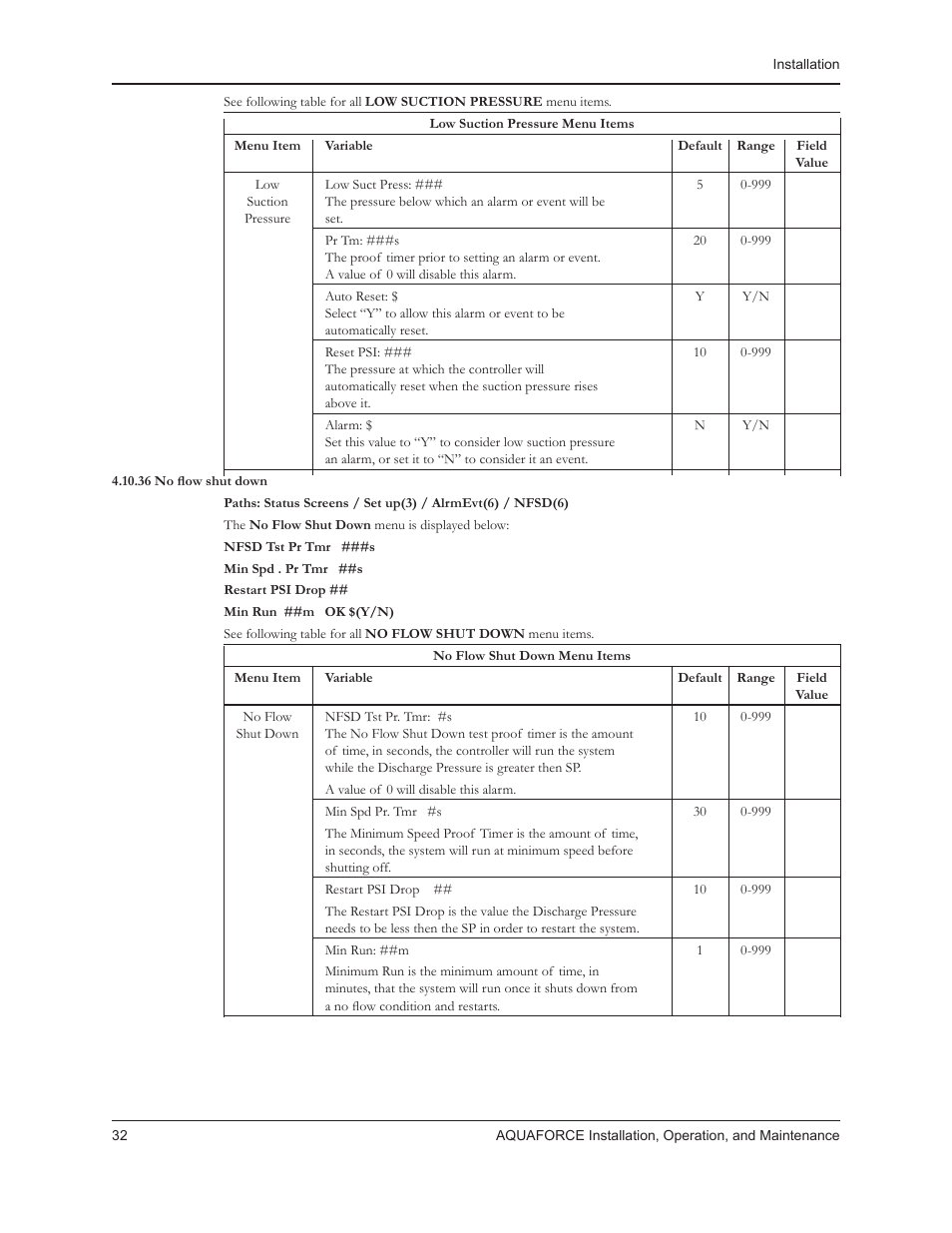 Xylem 10 001 262R5 AquaForce Pump Controller User Manual | Page 38 / 64