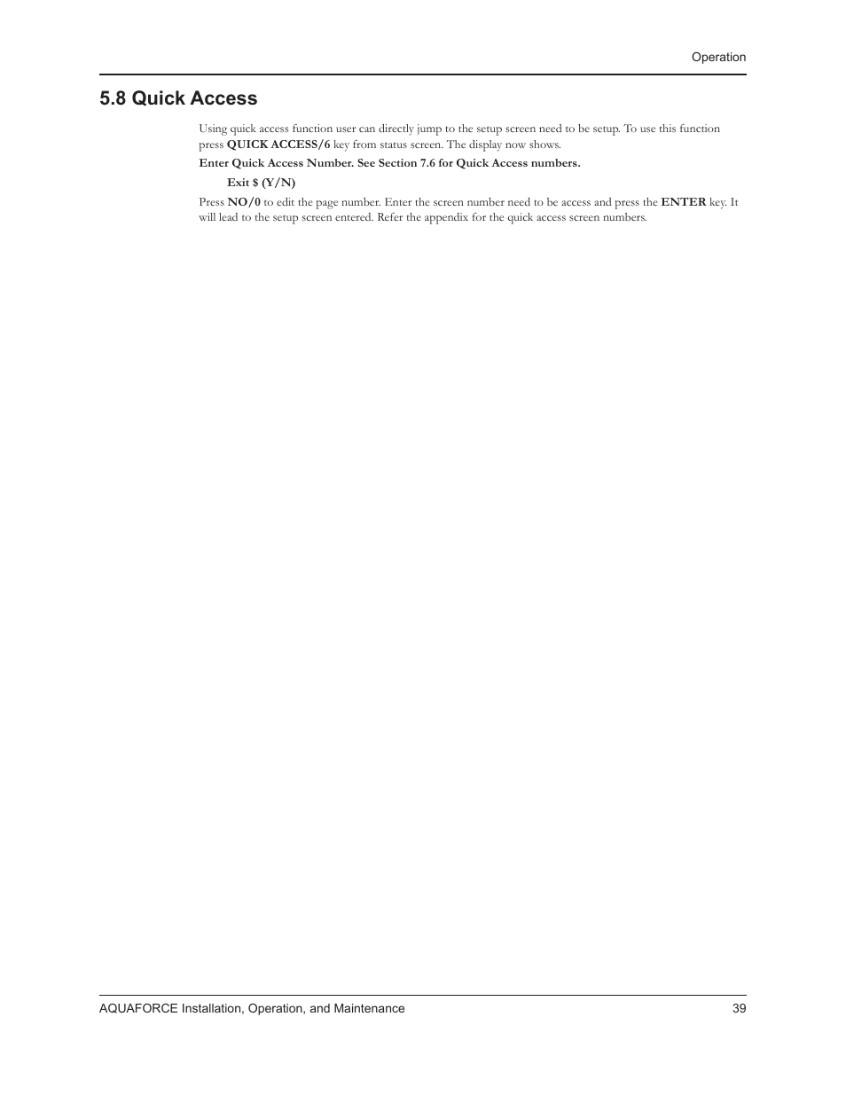 8 quick access | Xylem 10 001 262R5 AquaForce Pump Controller User Manual | Page 45 / 64