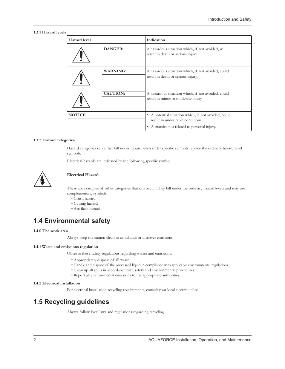 4 environmental safety, 5 recycling guidelines | Xylem 10 001 262R5 AquaForce Pump Controller User Manual | Page 8 / 64