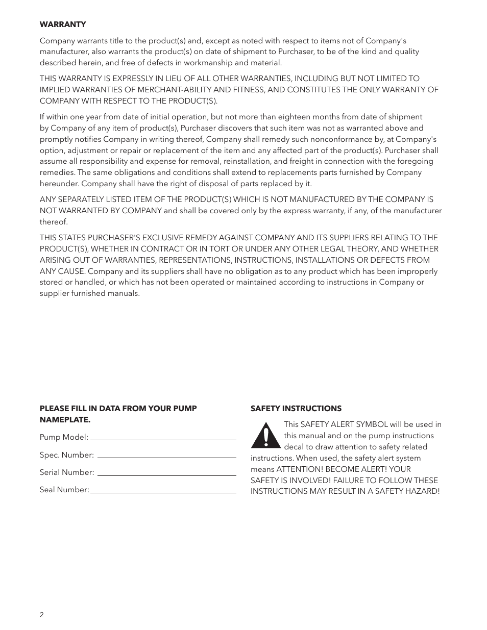 Xylem AC1683 R1 Marlow Series Cast Iron Swimming Pool Pumps User Manual | Page 2 / 8