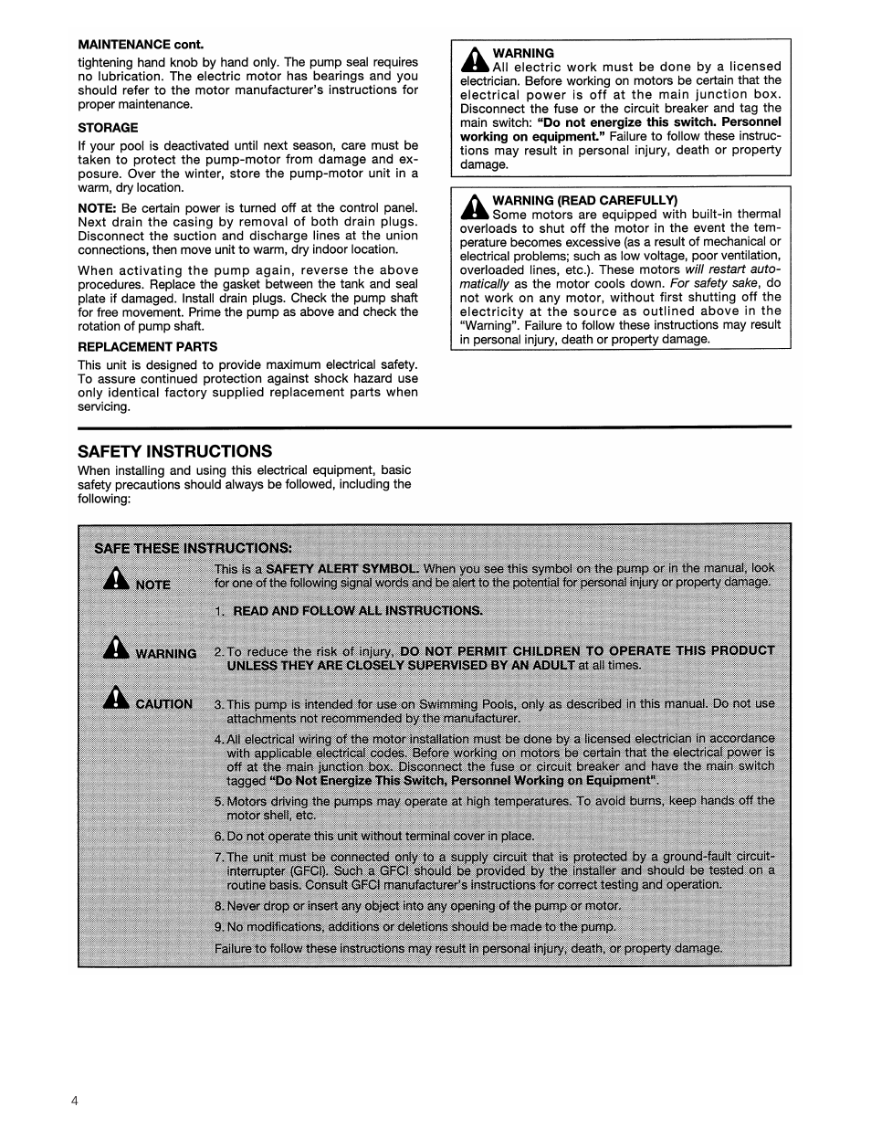 Xylem AC1683 R1 Marlow Series Cast Iron Swimming Pool Pumps User Manual | Page 4 / 8