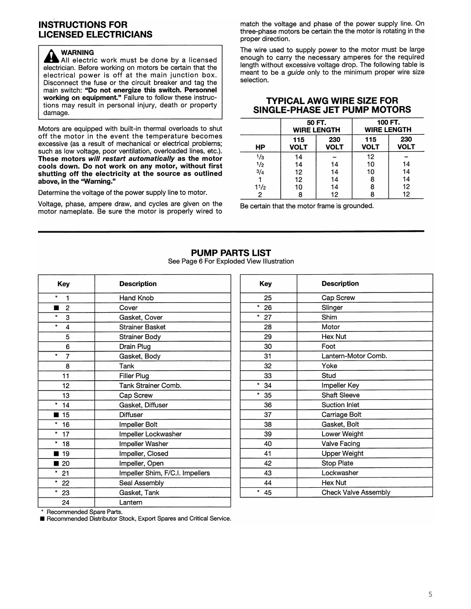 Xylem AC1683 R1 Marlow Series Cast Iron Swimming Pool Pumps User Manual | Page 5 / 8