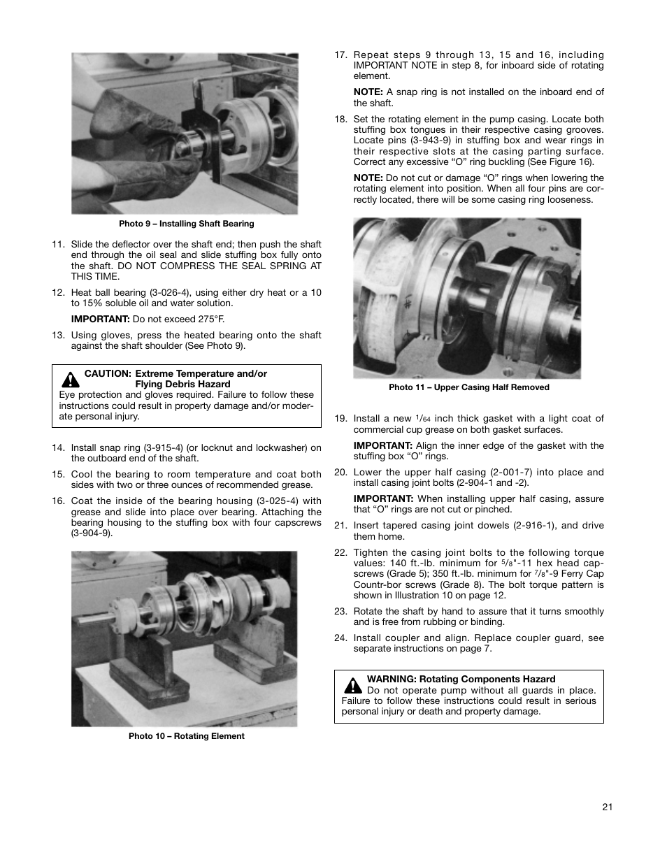 Xylem AC5659A G&L Pumps Series A-C 8100 Base Mounted Centrifugal Pumps User Manual | Page 21 / 32
