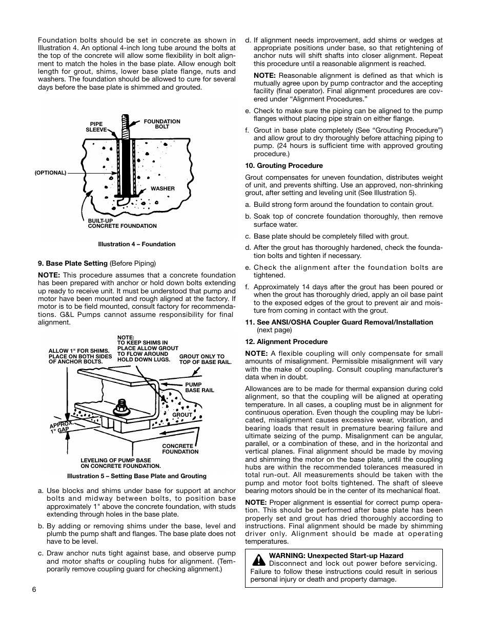 Xylem AC5659A G&L Pumps Series A-C 8100 Base Mounted Centrifugal Pumps User Manual | Page 6 / 32