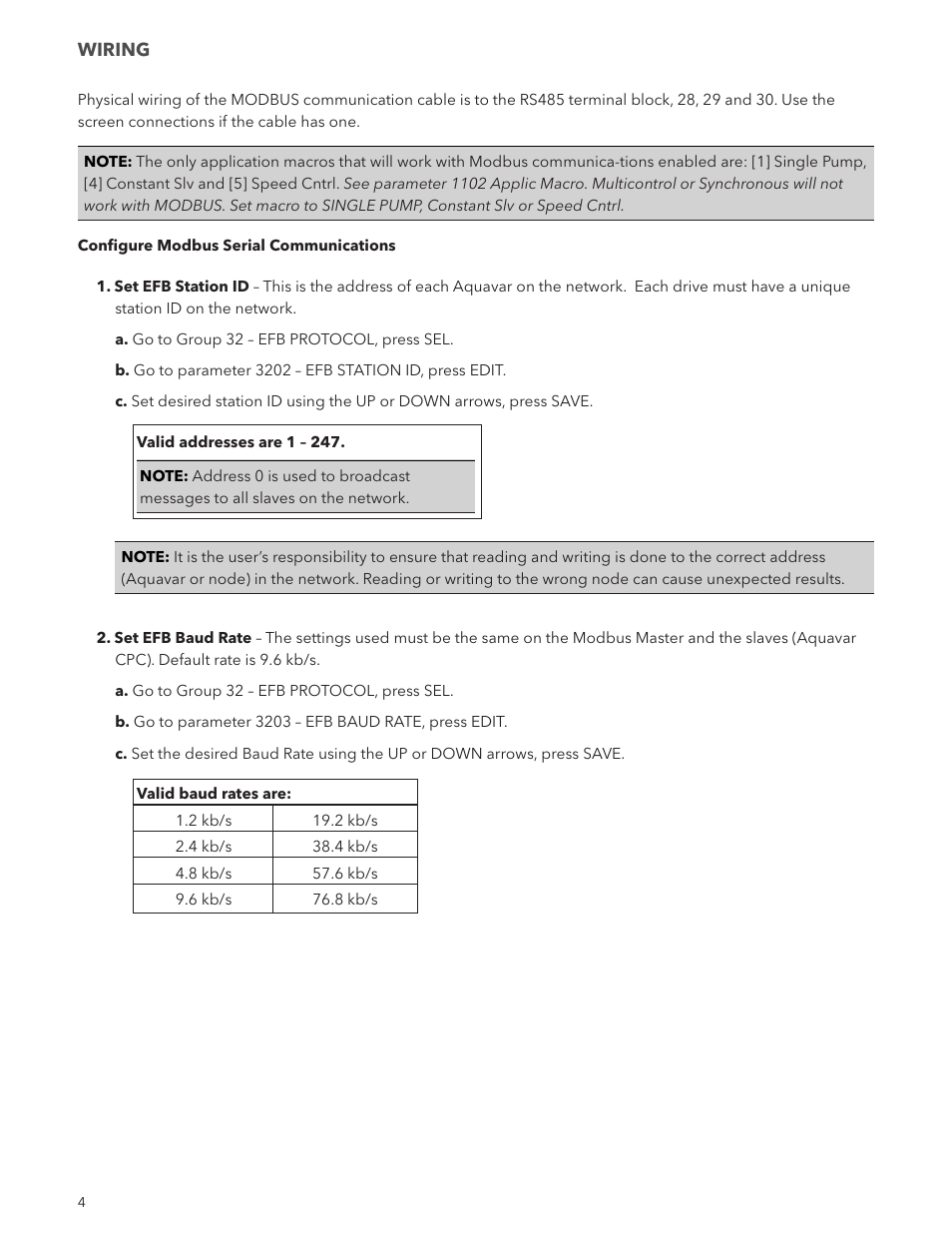 Xylem ADAQCPC Modbus Aquavar CPC User Manual | Page 4 / 20