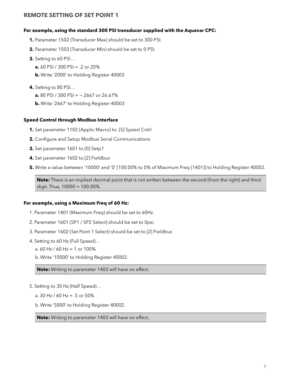 Xylem ADAQCPC Modbus Aquavar CPC User Manual | Page 7 / 20