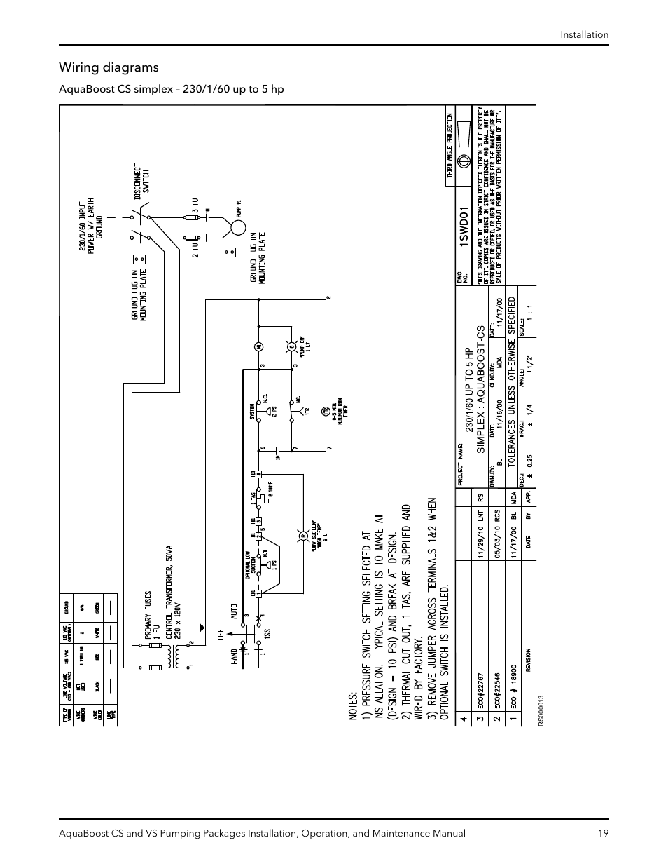 Wiring diagrams | Xylem AquaBoost CS and VS Pumping Packages User Manual | Page 21 / 48