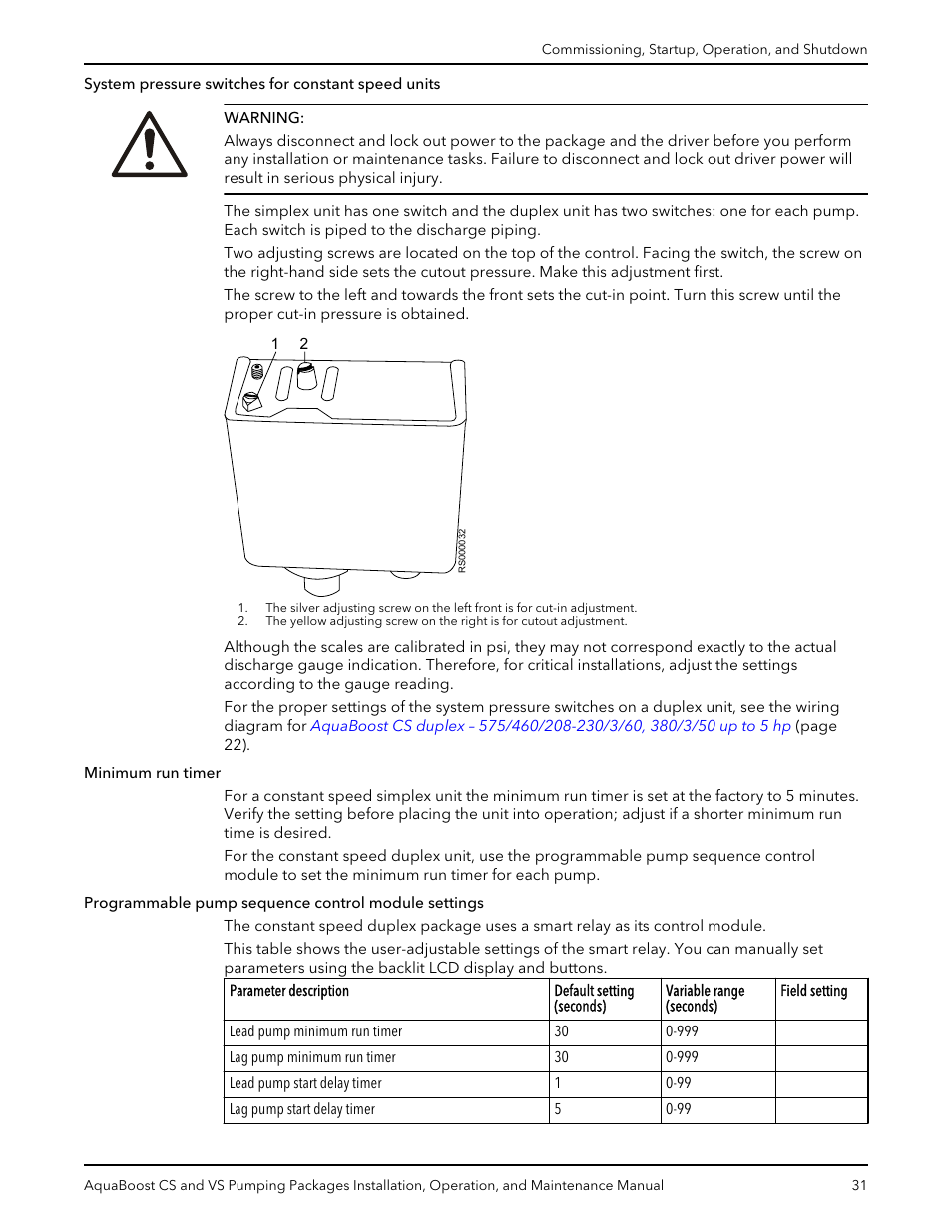 Xylem AquaBoost CS and VS Pumping Packages User Manual | Page 33 / 48