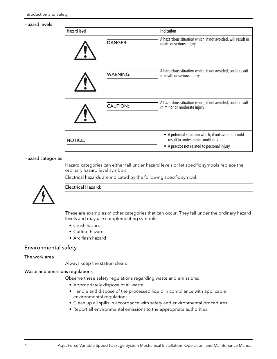 Environmental safety | Xylem AquaForce Variable Speed Package System User Manual | Page 6 / 34