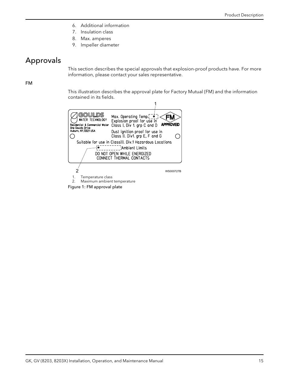 Approvals | Xylem GK GV (8203, 8203X) User Manual | Page 17 / 56