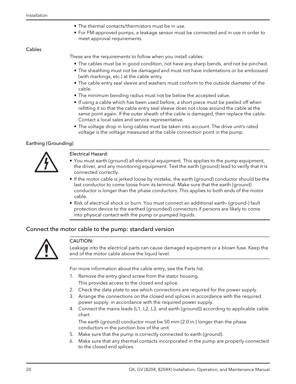 Xylem GK GV (8204, 8204X) User Manual | Page 22 / 52