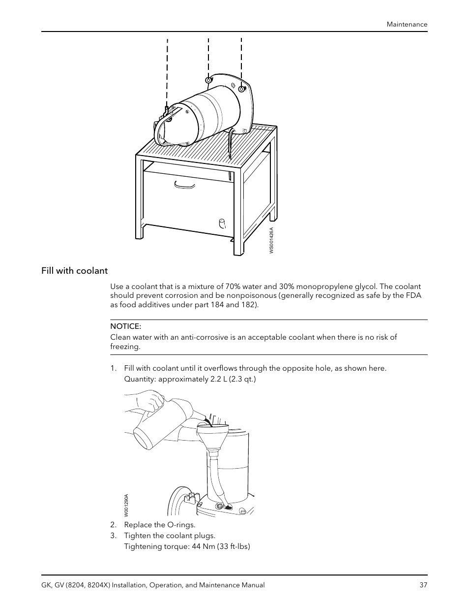 Fill with coolant | Xylem GK GV (8204, 8204X) User Manual | Page 39 / 52