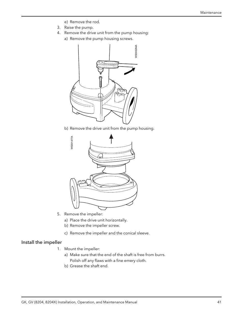 Install the impeller | Xylem GK GV (8204, 8204X) User Manual | Page 43 / 52
