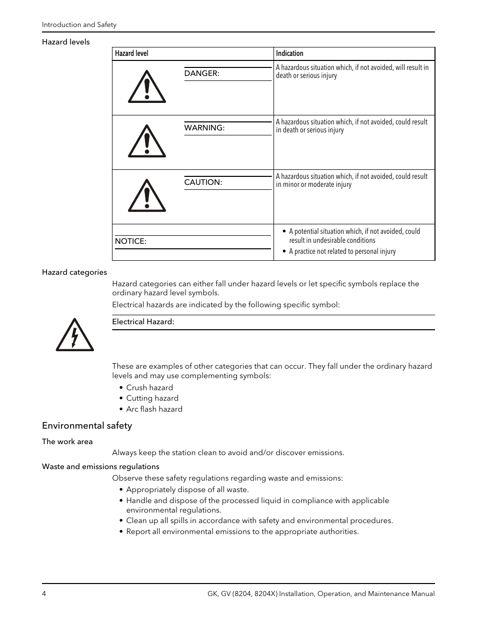 Environmental safety | Xylem GK GV (8204, 8204X) User Manual | Page 6 / 52