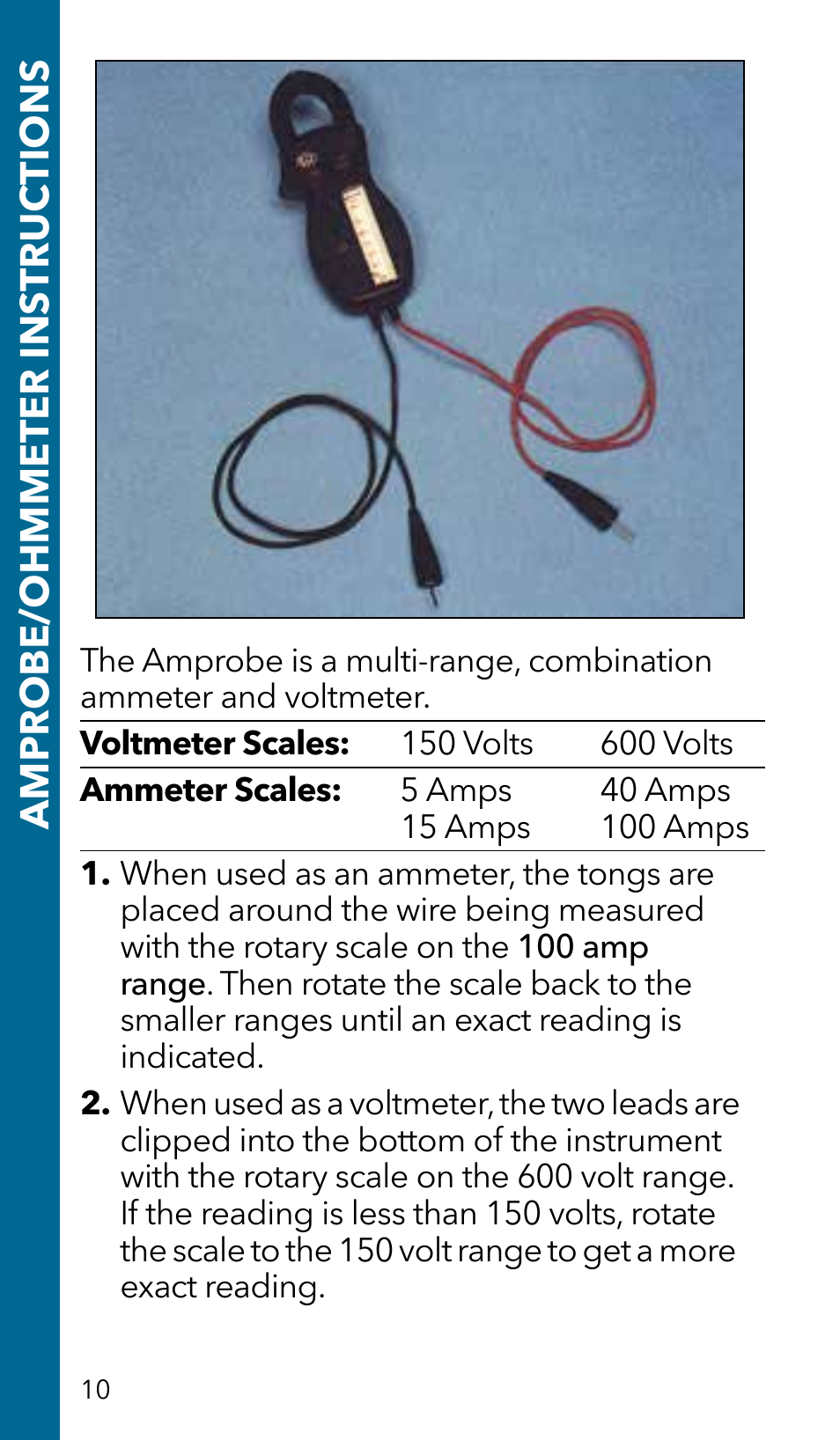 Amprobe/ohmmeter ins truc tions | Xylem GSSERVICE R2 Service Manual Submersible Pumps & Jet Pumps User Manual | Page 12 / 100