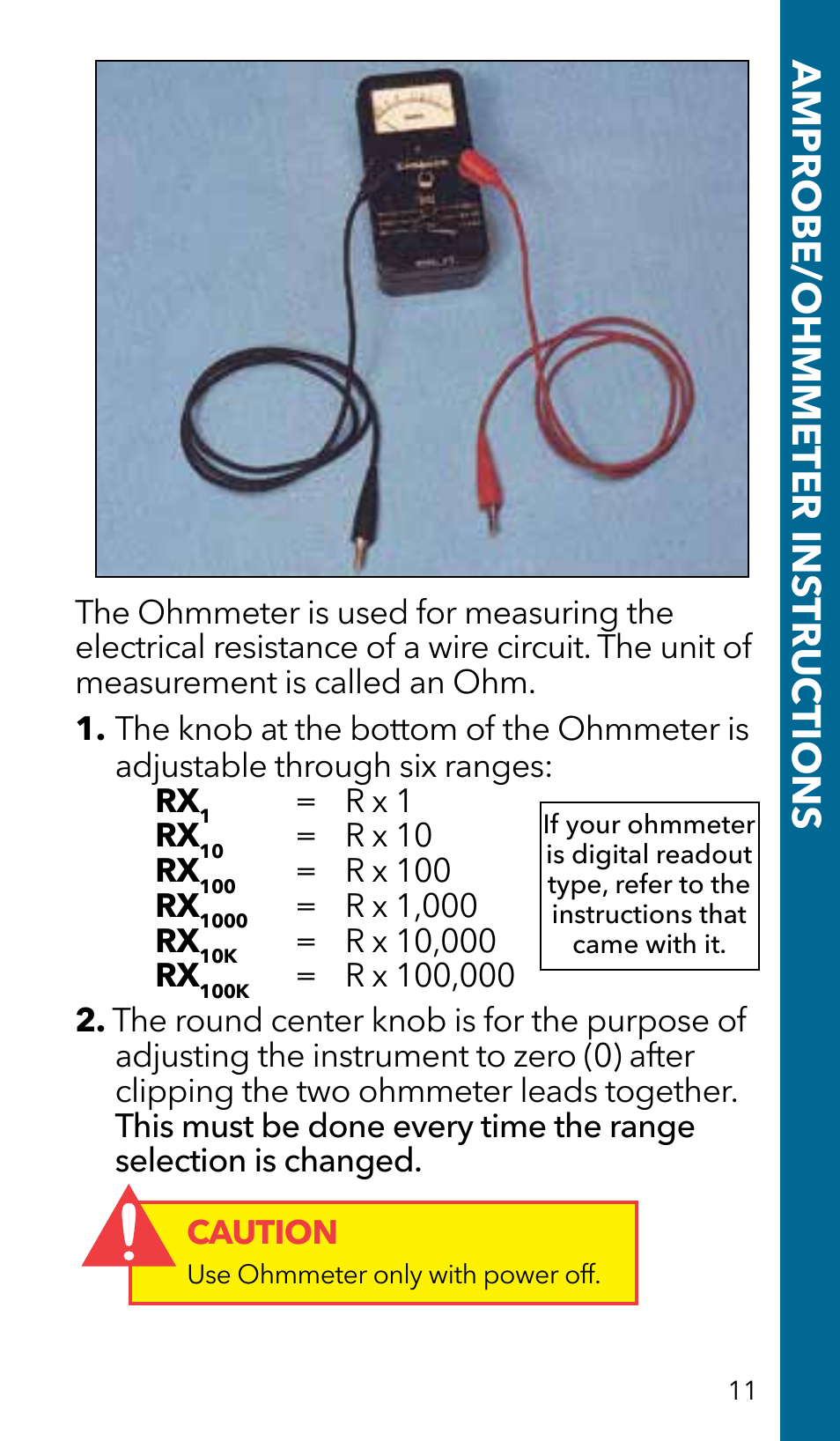 Amprobe/ohmmeter ins truc tions | Xylem GSSERVICE R2 Service Manual Submersible Pumps & Jet Pumps User Manual | Page 13 / 100