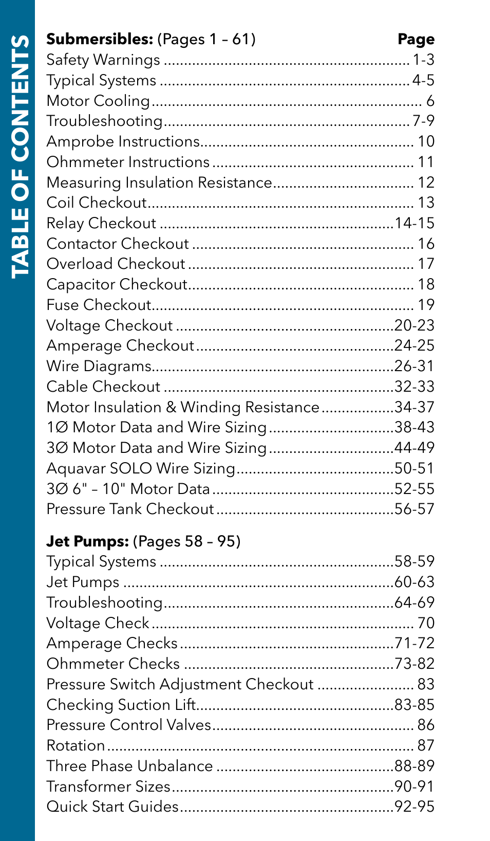 Table of c ontents | Xylem GSSERVICE R2 Service Manual Submersible Pumps & Jet Pumps User Manual | Page 2 / 100