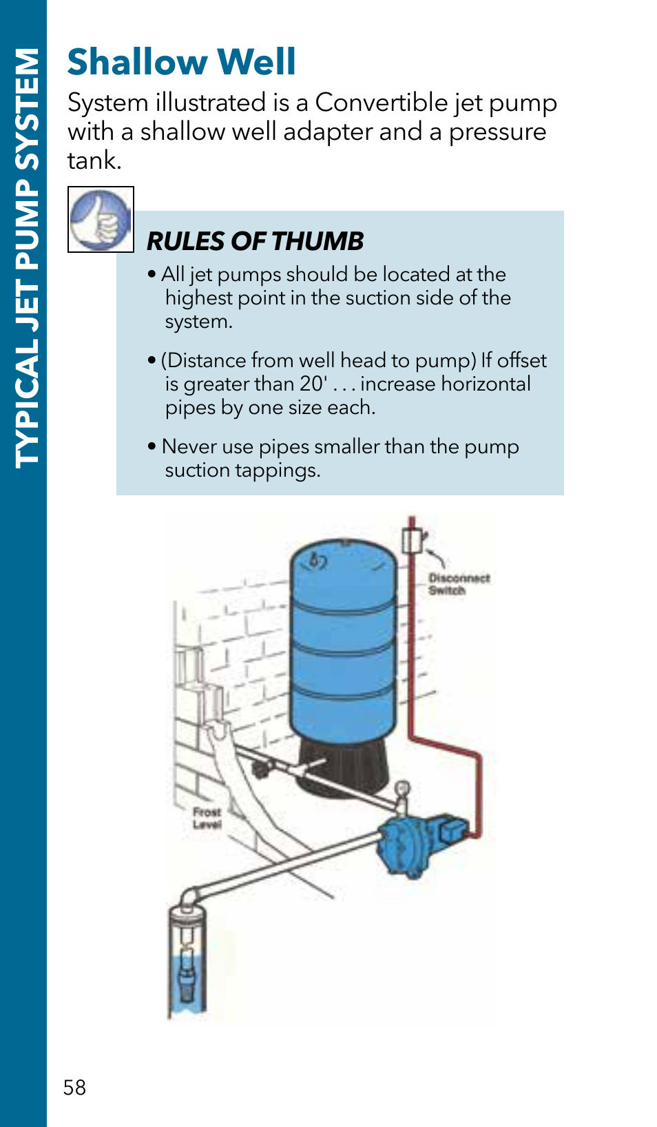Shallow well, Typic al jet pump s ys tem | Xylem GSSERVICE R2 Service Manual Submersible Pumps & Jet Pumps User Manual | Page 60 / 100