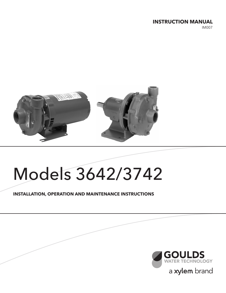Xylem IM007 R05 Models 3642/3742 User Manual | 32 pages