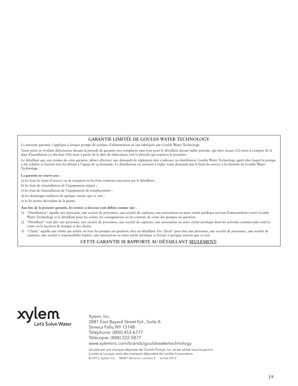 Xylem IM007 R05 Models 3642/3742 User Manual | Page 19 / 32