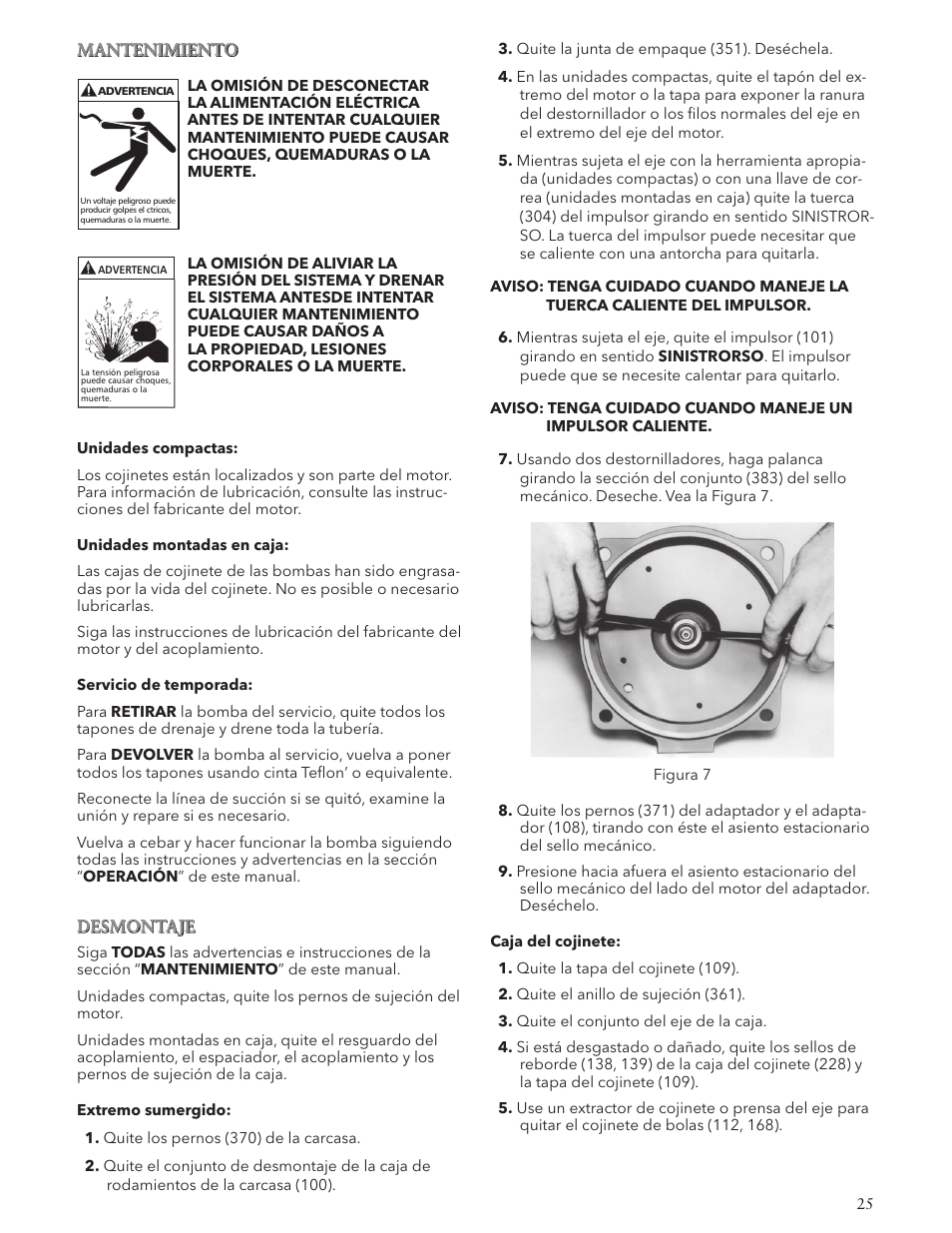 Xylem IM007 R05 Models 3642/3742 User Manual | Page 25 / 32