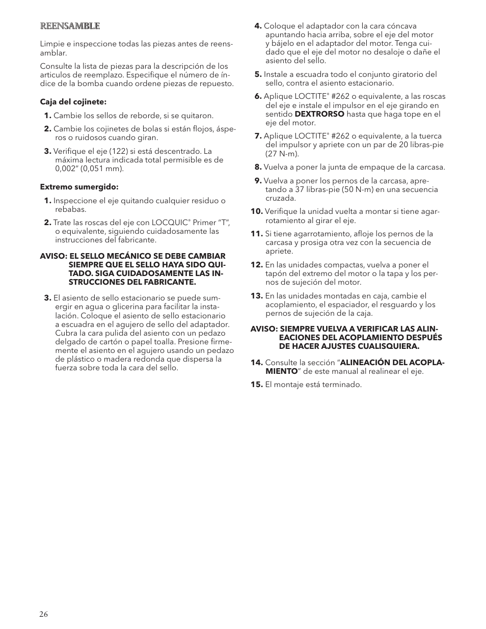 Xylem IM007 R05 Models 3642/3742 User Manual | Page 26 / 32