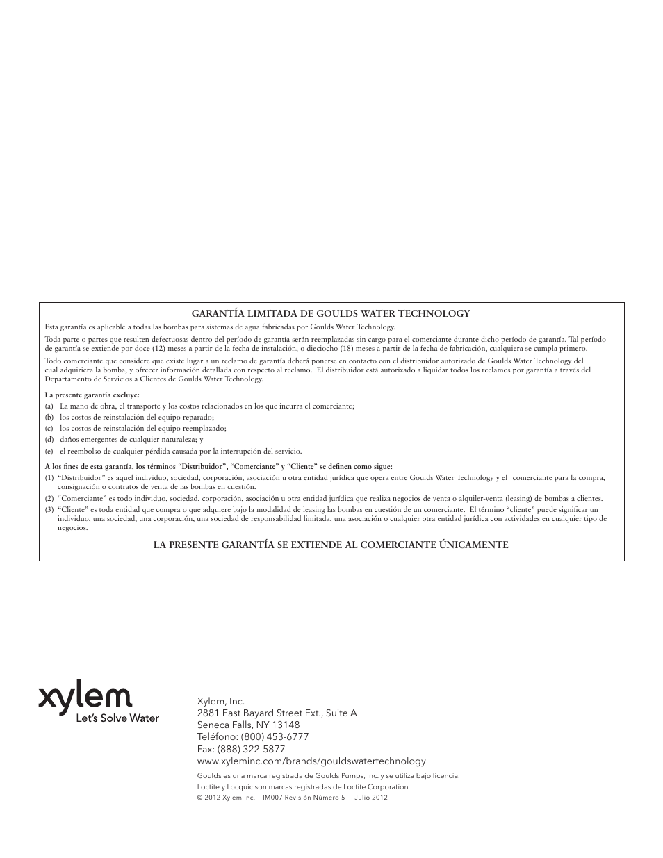 Xylem IM007 R05 Models 3642/3742 User Manual | Page 32 / 32