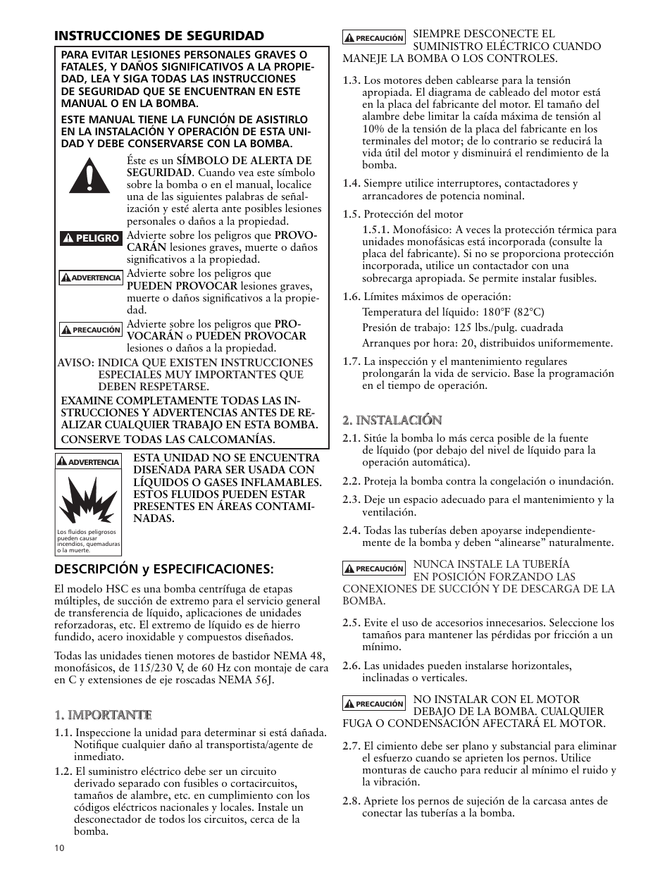 Xylem IM008 R03 Model HSC User Manual | Page 10 / 24