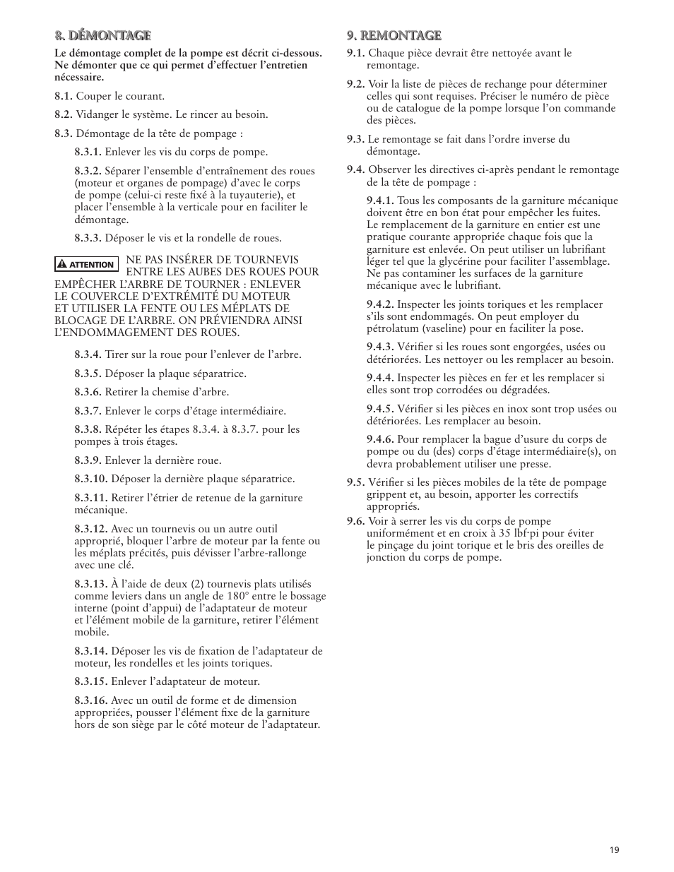 Xylem IM008 R03 Model HSC User Manual | Page 19 / 24