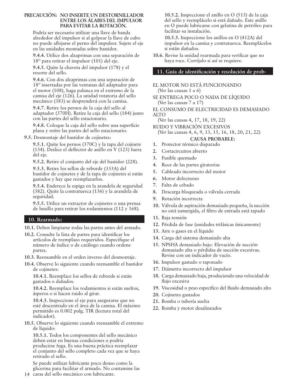 Xylem IM009 R02 Model 3657/3757 User Manual | Page 14 / 24