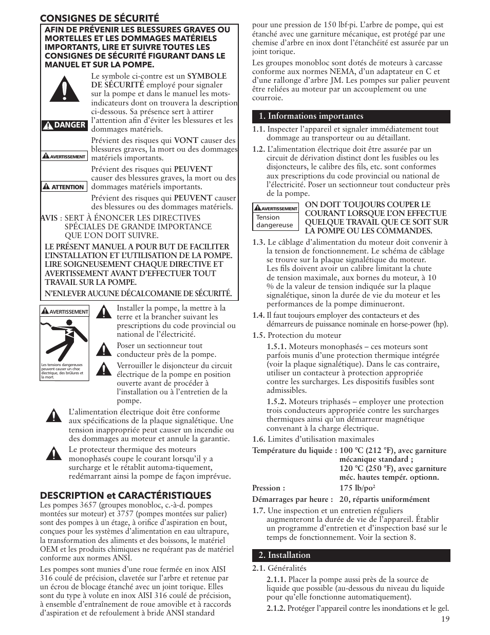 Xylem IM009 R02 Model 3657/3757 User Manual | Page 19 / 24