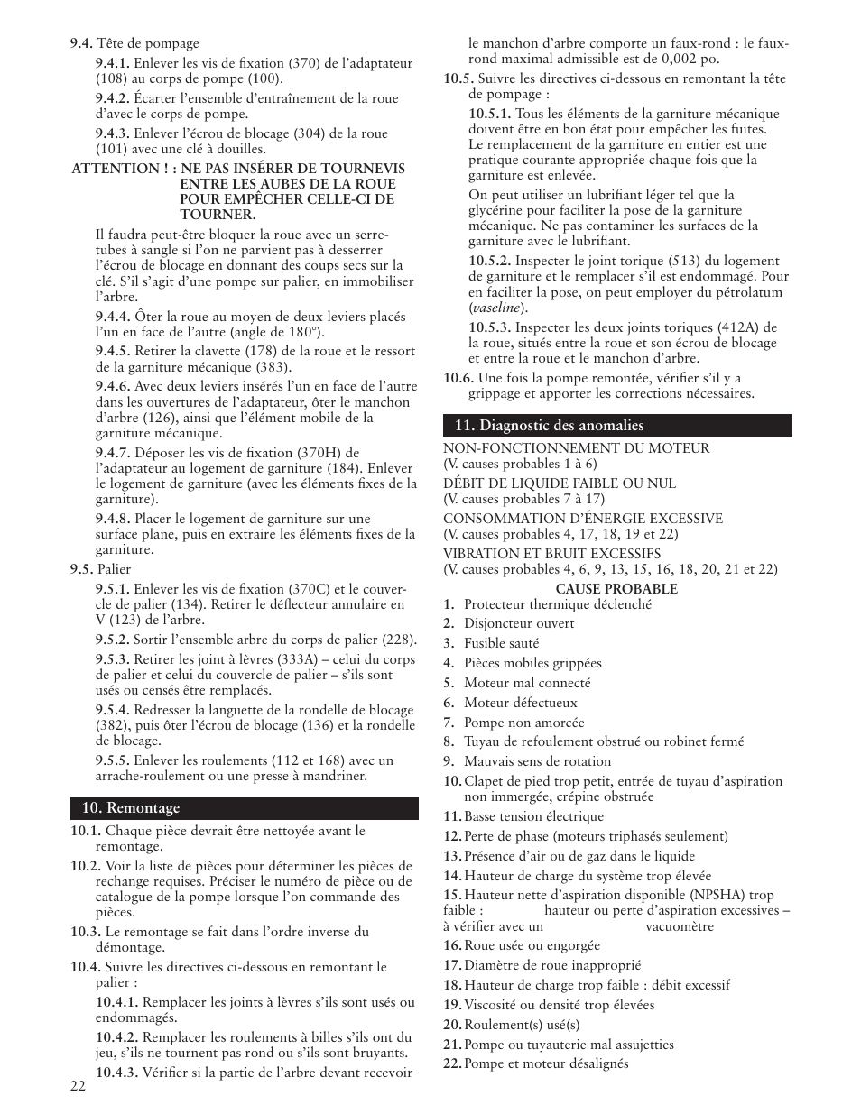 Xylem IM009 R02 Model 3657/3757 User Manual | Page 22 / 24
