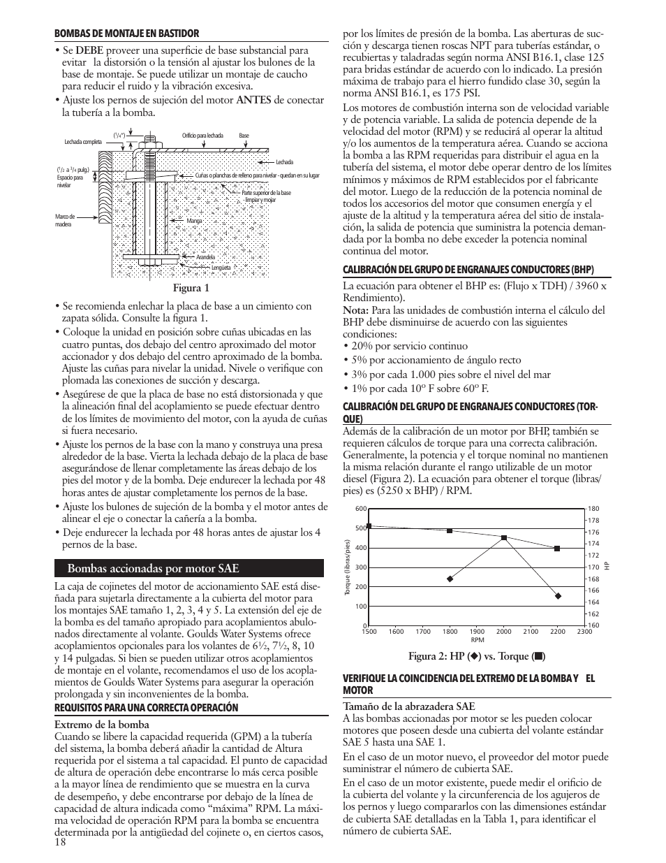 Bombas accionadas por motor sae | Xylem IM010 R08 Model 3656/3756 User Manual | Page 18 / 48
