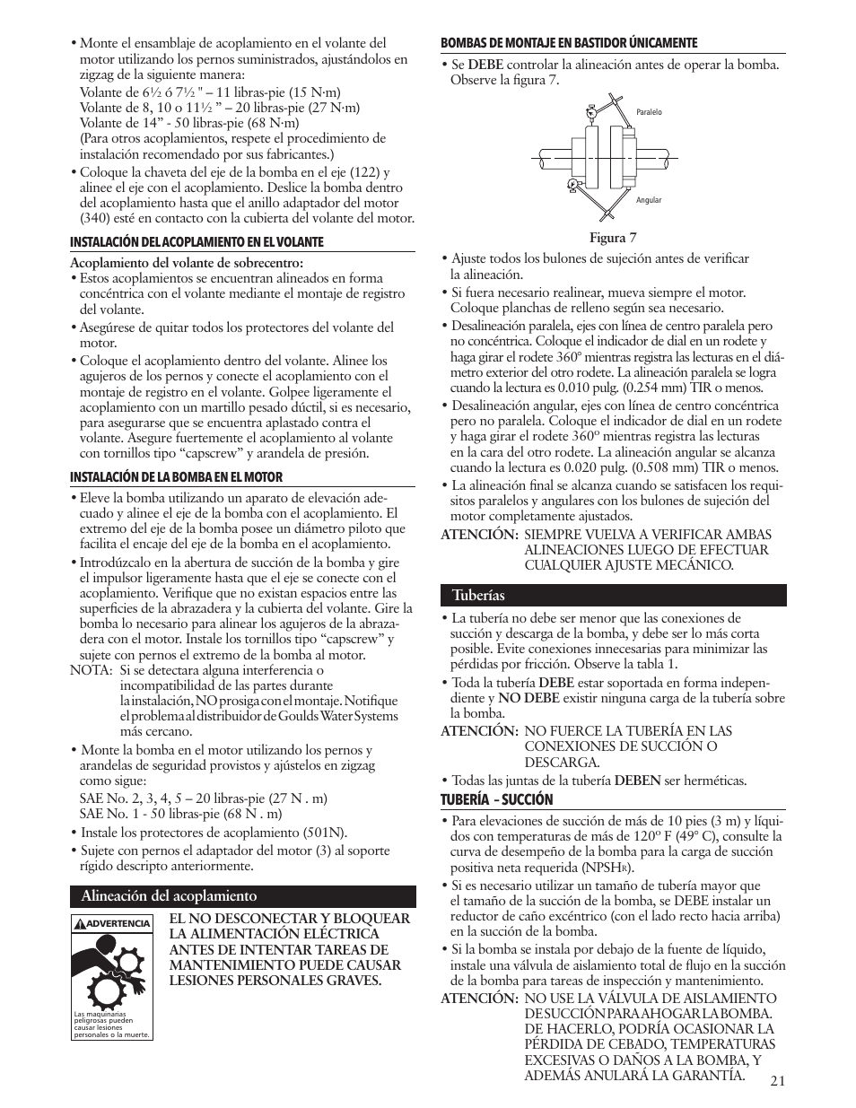 Xylem IM010 R08 Model 3656/3756 User Manual | Page 21 / 48
