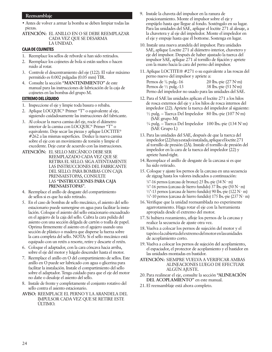 Xylem IM010 R08 Model 3656/3756 User Manual | Page 24 / 48