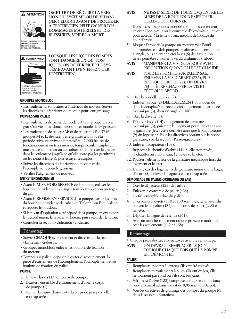 Xylem IM010 R08 Model 3656/3756 User Manual | Page 39 / 48