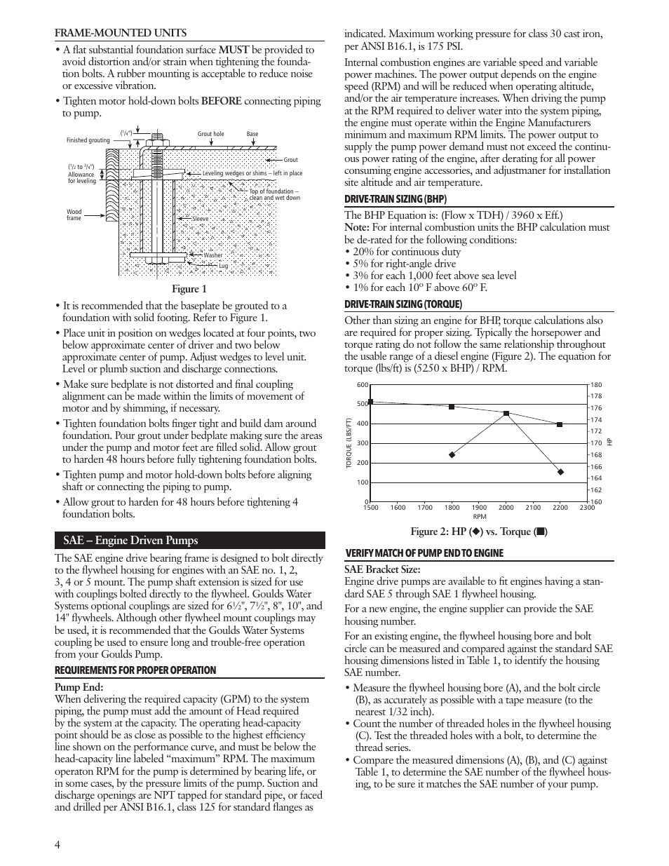Sae – engine driven pumps | Xylem IM010 R08 Model 3656/3756 User Manual | Page 4 / 48