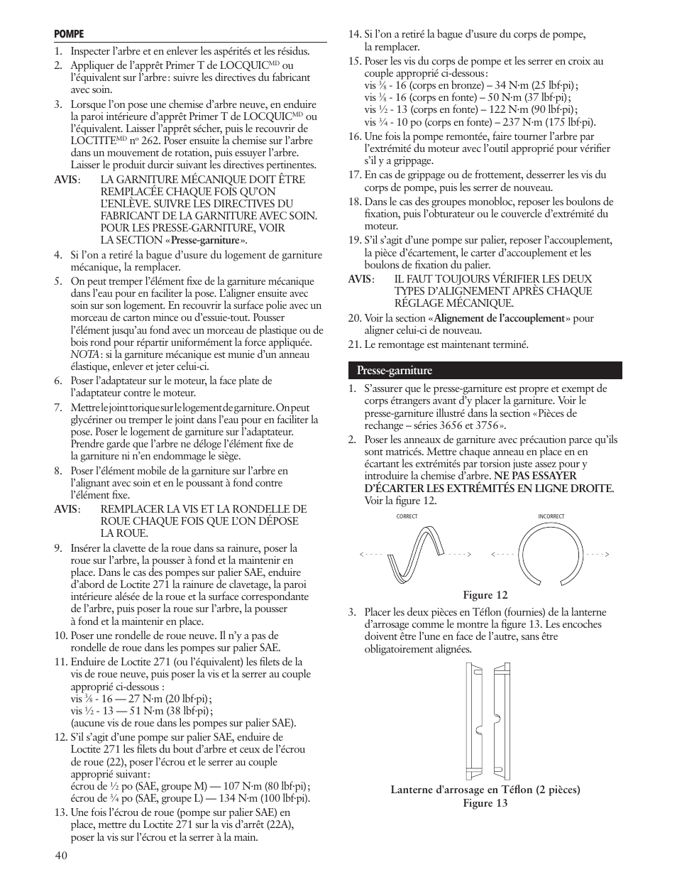 Xylem IM010 R08 Model 3656/3756 User Manual | Page 40 / 48