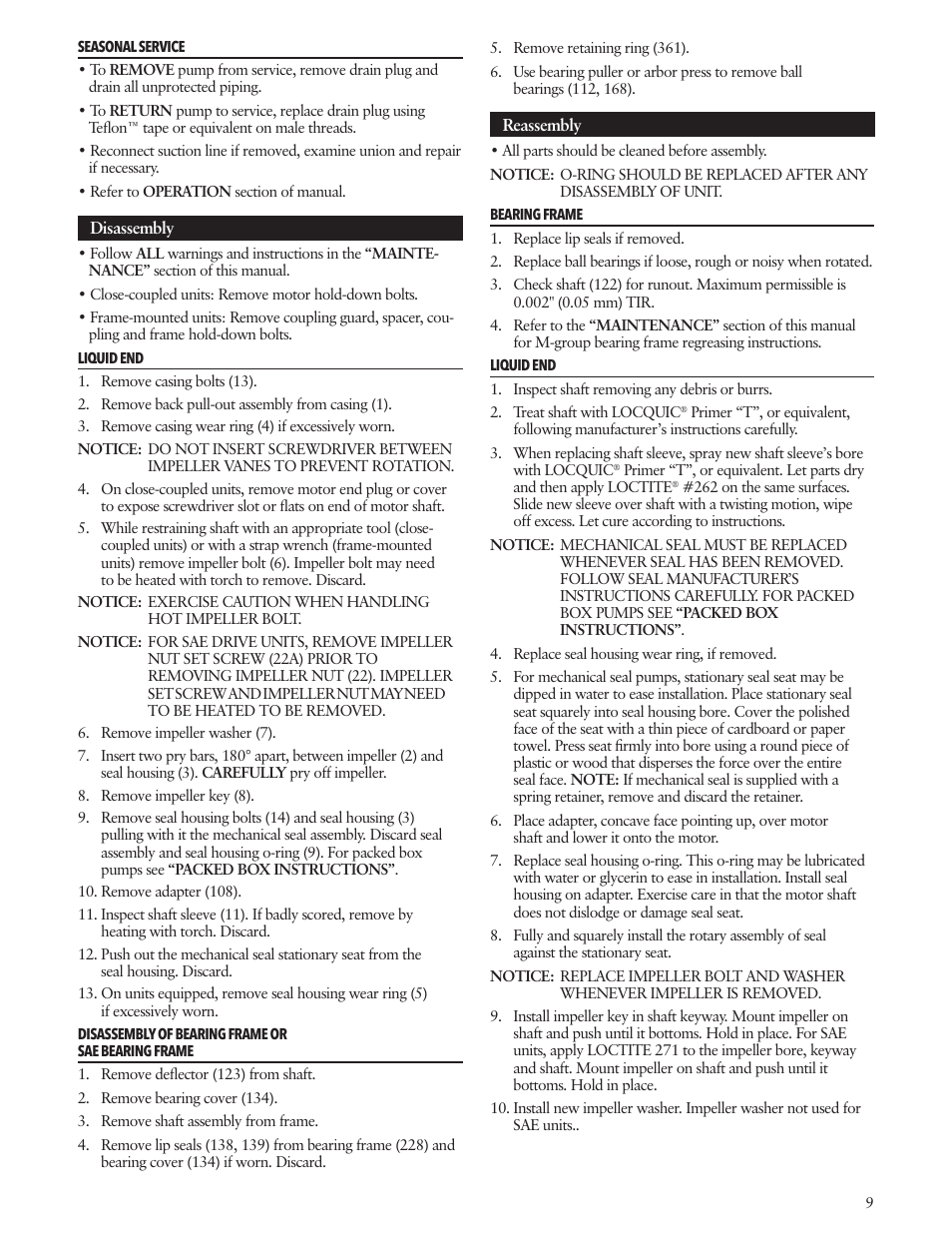 Xylem IM010 R08 Model 3656/3756 User Manual | Page 9 / 48