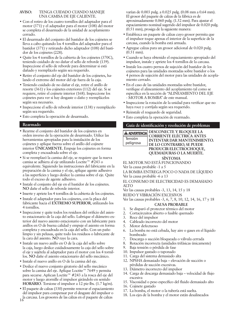 Xylem IM011 R05 Model ICS/ICS-F User Manual | Page 16 / 32