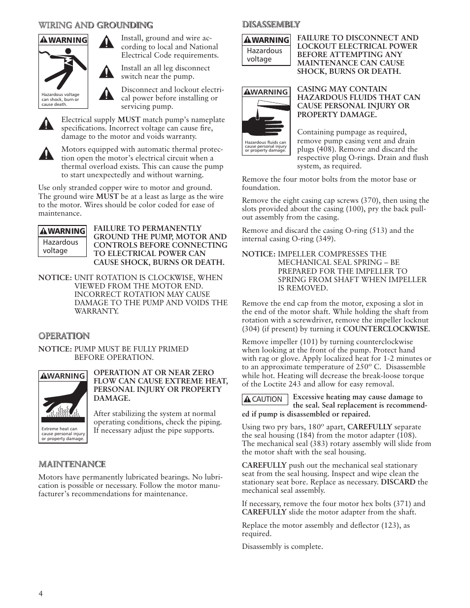Xylem IM012 R05 Model NPO User Manual | Page 4 / 24