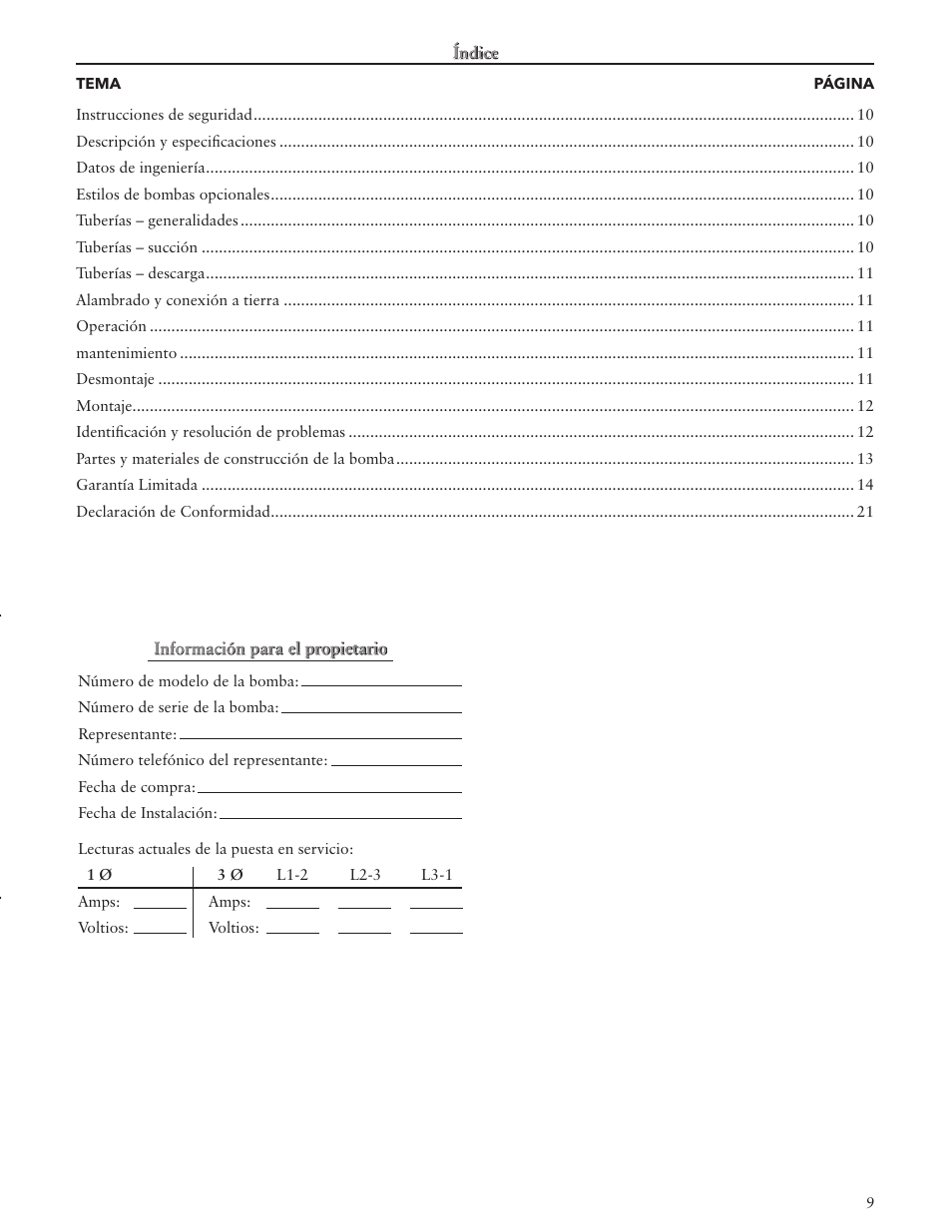 Xylem IM012 R05 Model NPO User Manual | Page 9 / 24