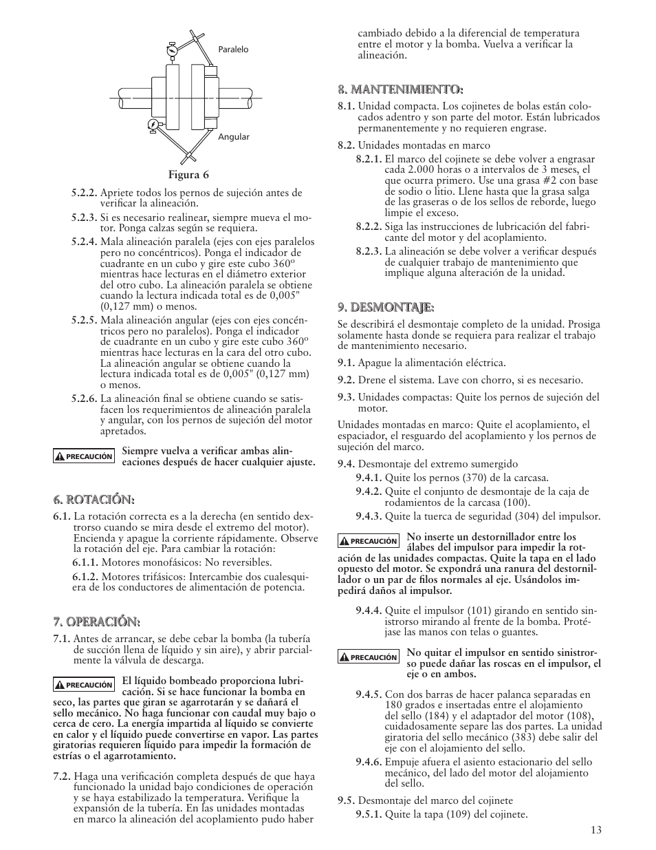Xylem IM013 R09 Model NPE/NPE F User Manual | Page 13 / 24