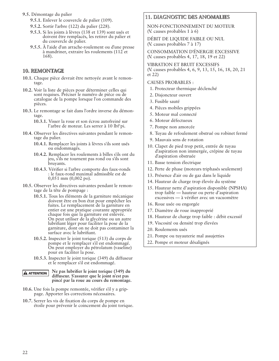Xylem IM013 R09 Model NPE/NPE F User Manual | Page 22 / 24