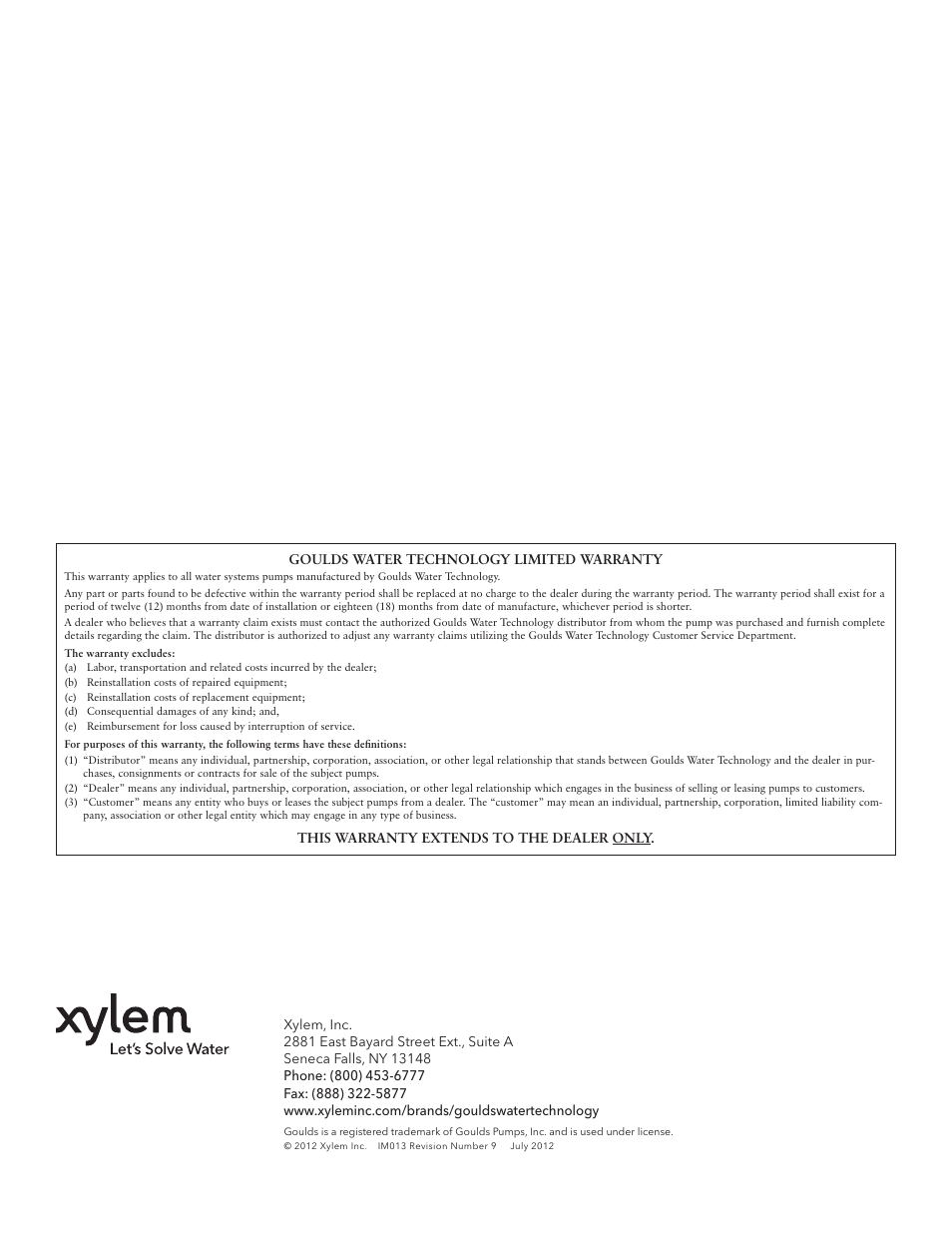 Xylem IM013 R09 Model NPE/NPE F User Manual | Page 8 / 24