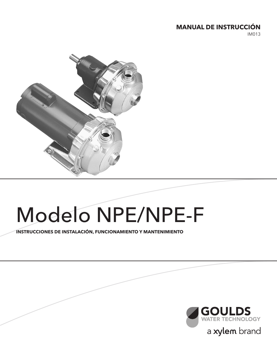 Modelo npe/npe-f | Xylem IM013 R09 Model NPE/NPE F User Manual | Page 9 / 24